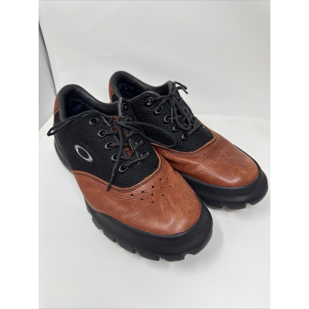 Vintage 90s Oakley Software Golf Shoes Mens 9 Brown Leather Trainers Hiking